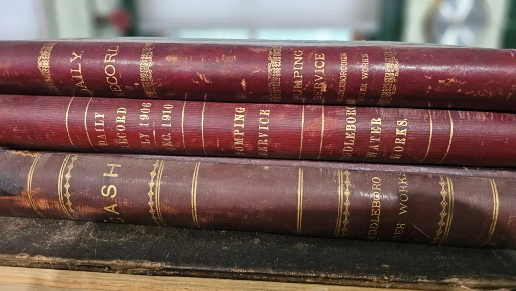 Three water treatment plant daily record books from1906.