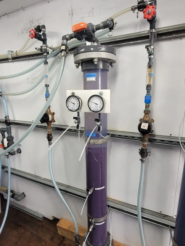 Pipes on a PFAS filter system.