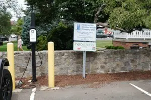 Photo of Electric vehicle charging station.