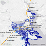 Boston Orange Line 100 year flood extent map